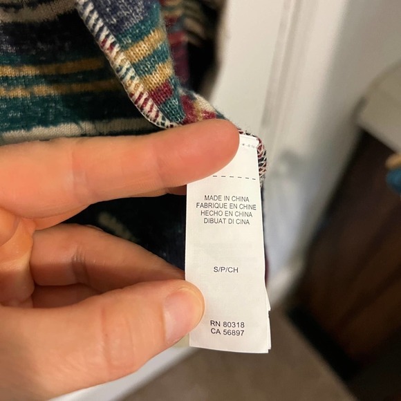 LUCKY Brand Aztec drape long line cardigan S - Picture 7 of 9